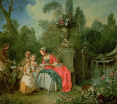 Eine Dame und ein Herr im Garten mit zwei Kindern, ca. 1742 von Nicolas Lancret